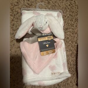 Blankets & Beyond Pink and White Bunny Blanket and Lovie